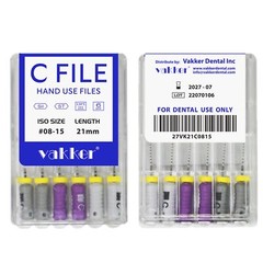 Vakker Dental Rotary Endo Files Stainless Steel C Files Root Canal 21/25mm