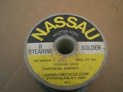Nassau Stearine core solder roll almost 5Lbs