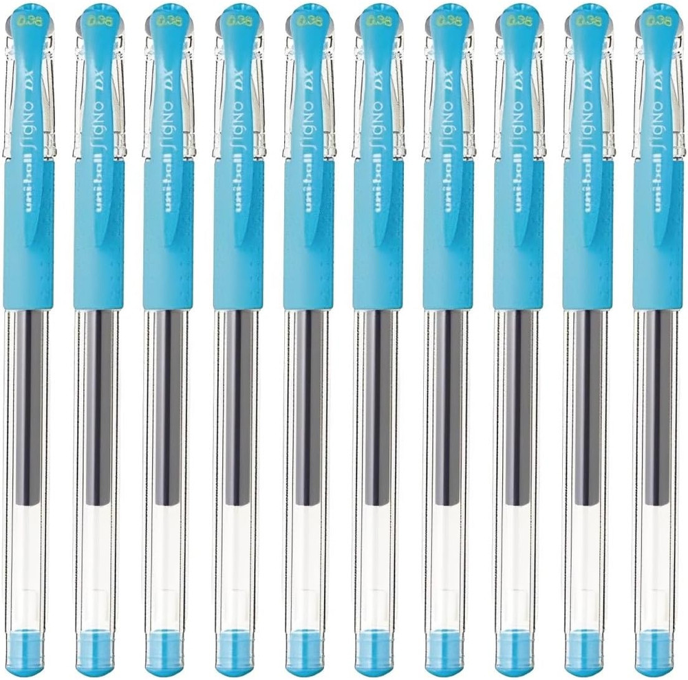 Uni-Ball Signo Snap Cap Gel Ink Ballpoint Pen, 0.38Mm Extra Fine Point, Sky