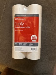 Office Depot 1-Ply Bond Paper Rolls Cash Register 1.75″ x 128′ White 10Pack