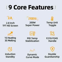 FNIRSI DWS-200 Smart Soldering Iron Kit 200W Electronics Welding Tools 100℃-450℃