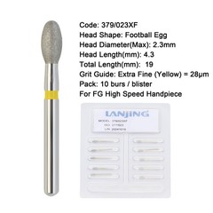 Dental Dimond Burs Football Egg FG High Speed Diamonds Bur Extra Fine 379/023XF