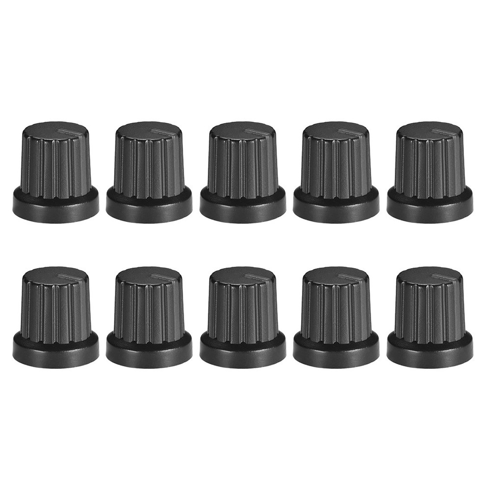 10Pcs 6mm Knob for Effect Pedal Amplifier Black Potentiometer Knob Black Mark
