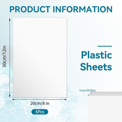 5 Pack White Plastic Sheets 8X12X0.04In Flexible High Tensile Plastic Sheets Har