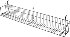 Lot of 2 Slatwall Wire Grid Black Media CD DVD Movie Shelf Shelves 48 x 6 x 6 ½”