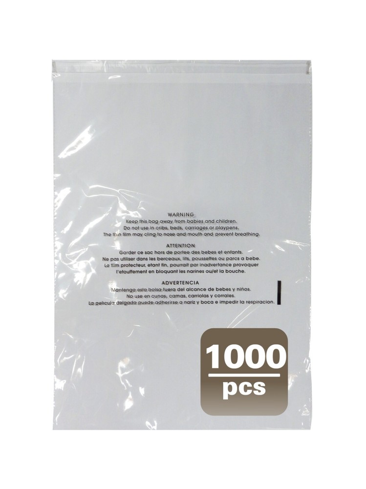 Yens #7 (14.5″x19″) – 1000pcs/Box Clear Plastic bags -with warning citation