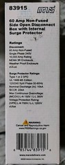 Mars 83915 Non-Fused Disconnect with Surge Protector 60A – 240V Open