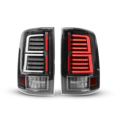 LED Tail Lights for Truck 1500 2009-2018 Matte Black Clear Lens