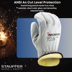 Stauffer Trackman Premium Goatskin Leather, Kevlar Lined, Cut Resistant Work …