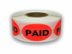 1000 PCS – Oval Paid Stickers (.875″x1.5″) Retail Sale Adhesive Labels