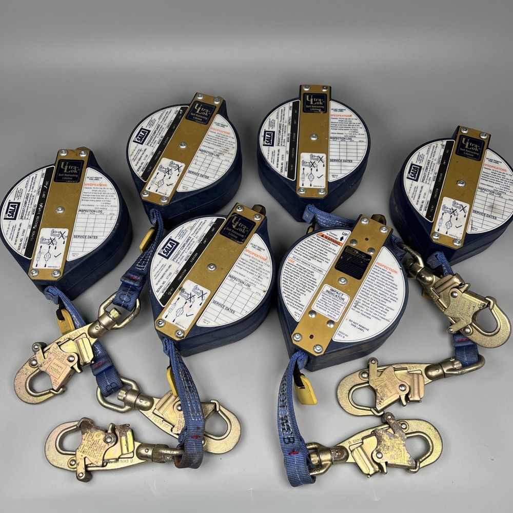 3M DBI-SALA Ultra-Lok 3103208 20ft Web Self Retracting Lifeline Lot of 6 – Used