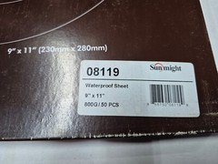 Sunmight 08119 9″ x 11″ 800 Grit Waterproof Sanding Sheets 50 Pieces