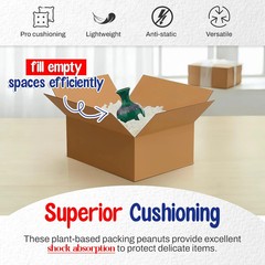 MT Products Off-White Packing Peanuts, Approximately 1 Cubic Foot | Bulk Shippin