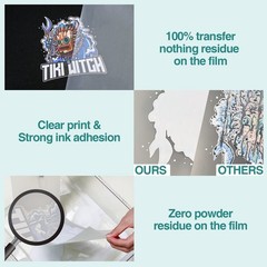 DTF Transfer Film, 50 Sheets 8.5″*11″ DTF Paper with Smart Printing Pad for A…