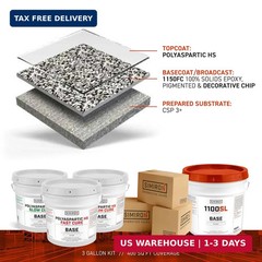 Epoxy Resin Coating 3 Gallon Kit – Clear- Standard Cure Speed – for Floors, Coun
