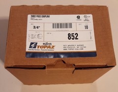 BOX OF 10 TOPAZ 3-piece Steel COUPLINGS 3/4” .75 Inch ERICKSON NEW FREE SHIPPING