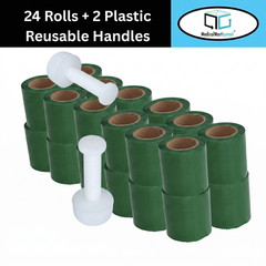 24 Rolls Cast Narrow Banding Stretch Wrap 5″ x 1000′ 80 Gauge Green Shrink Flim