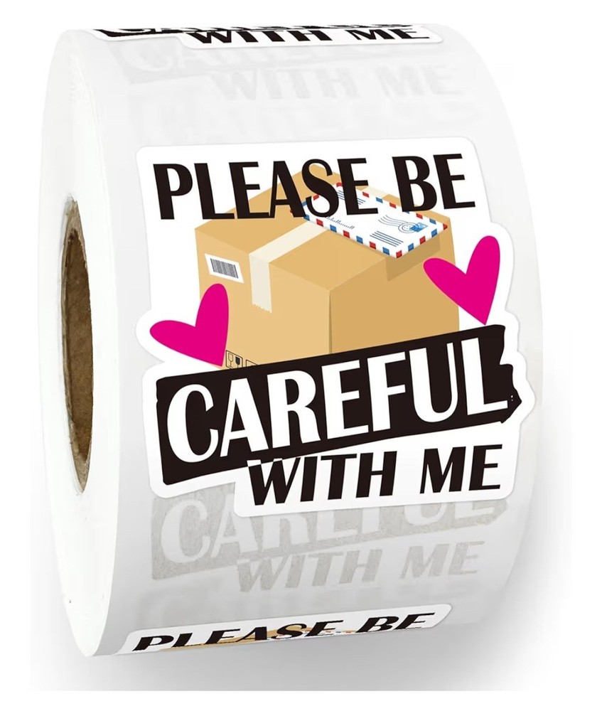 20 Count 1.5×1.7in Please Be Careful With Me Self-Adhesive Shipping Stickers