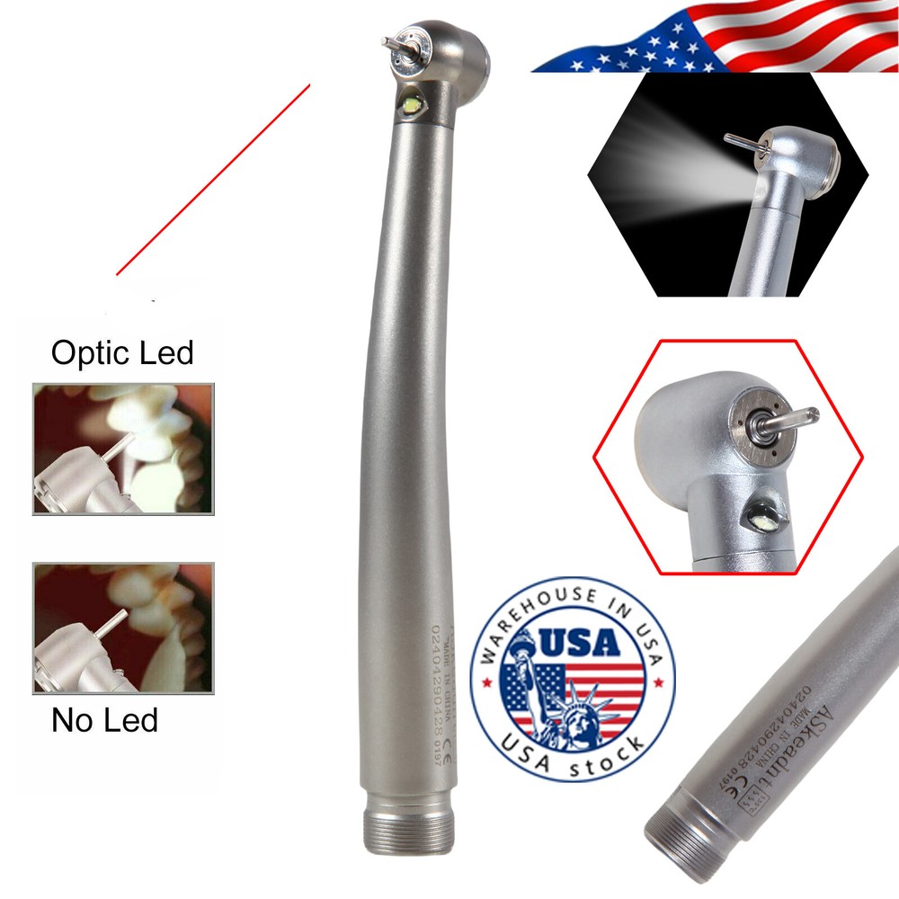 High-Speed Dental Handpiece with Fiber Optic Drill for Dentists Students 2 Holes