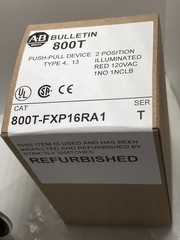 ALLEN BRADLEY 800T-FXP16RA1 PUSH PULL 2 POS ILL RED 120VAC 1NO/1NCLB SERIES T