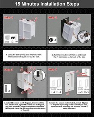 DVFR1W1 Single Gang Recessed Electrical Box Wall Plate Kit White 1 Pack