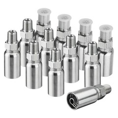 12PCS 3/8″ I.D. Hose x 1/4″ NPTF Male Hydraulic Hose End Swivel Crimp Fitting US