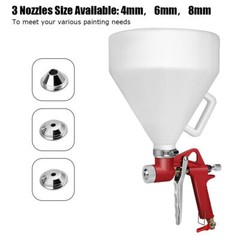 Air Hopper Spray Gun Texture Tool Drywall Wall Painting Sprayer 3 Nozzle