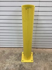 Bollard 3KZV4 Bolt-On, 42 in Install Ht, 6 5/8 in Dia, Carbon Steel, Yellow