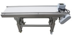 Electric 59×11.8in Food Grade PU Belt Conveyor 110V Speed&Height Adjustable 120W