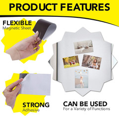 Magnetic Adhesive Sheets, 4″ X 6″ 10 Pack Cuttable Magnets Flexible Magnet Sheet