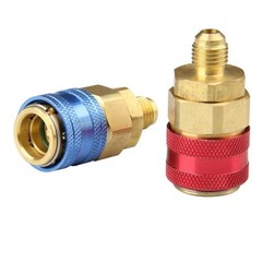 A/C R134a Quick Coupler Adapter Car High & Low Side HVAC SAE Male Flare Fitting