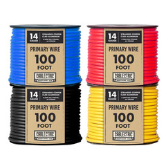 10 Roll 14 Gauge Copper Clad Aluminum Primary Wire – Assorted Colors – 100 Ft of