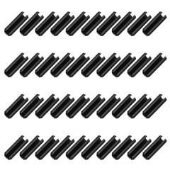 120Pcs Roll Pins 7/50 Inch(3.5mm) Dia. 2/5 Inch(10mm) Length 65Mn Steel, Black