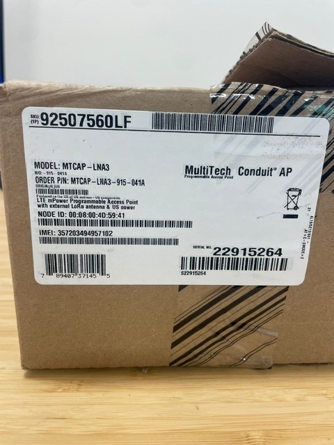 MultiTech MTCAP-LNA3-915-041A LoRaWAN Gateway 915MHz With External Antenna