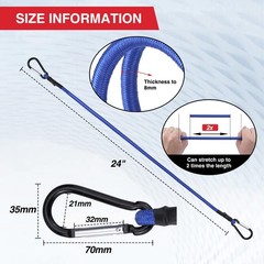 Heavy Duty Bungee Cords Set – 8 PCS Assorted Lengths with Hooks & Storage Bag