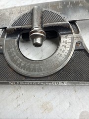 L.S. Starrett Co.No.12 Combination Square with Protractor W/Standard&Metric Rule
