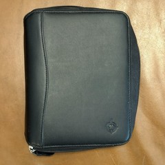 Franklin Covey Spacemaker Compact Size Binder Planner 6 Ring Zip Black Leather