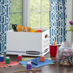 Bankers Box 12-Pack Basic-Duty File Storage Box with Lid, Letter/Legal | Tame