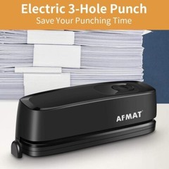 Professional Electric 3 Hole Punch – Effortless 20 Sheet Capacity, Sleek Black
