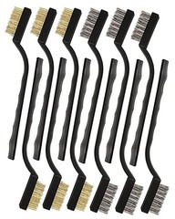 SUJAYU Brass Wire Brush Rust Remover, Small 6.7 inches x 0.5 inches, Black