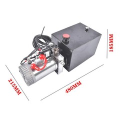 Single Acting 8 Quart 2 Gal Hydraulic Pump Dump Trailer Pump Power Unit 12V