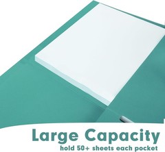 Two Pocket Folders, 50 Pack 2 Pocket Folders Fit Letter Size Paper, Paper