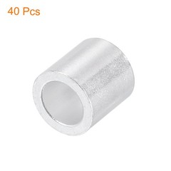 40Pcs Aluminum Crimping Loop Sleeve for 1/4″ Diameter Wire Rope, Round