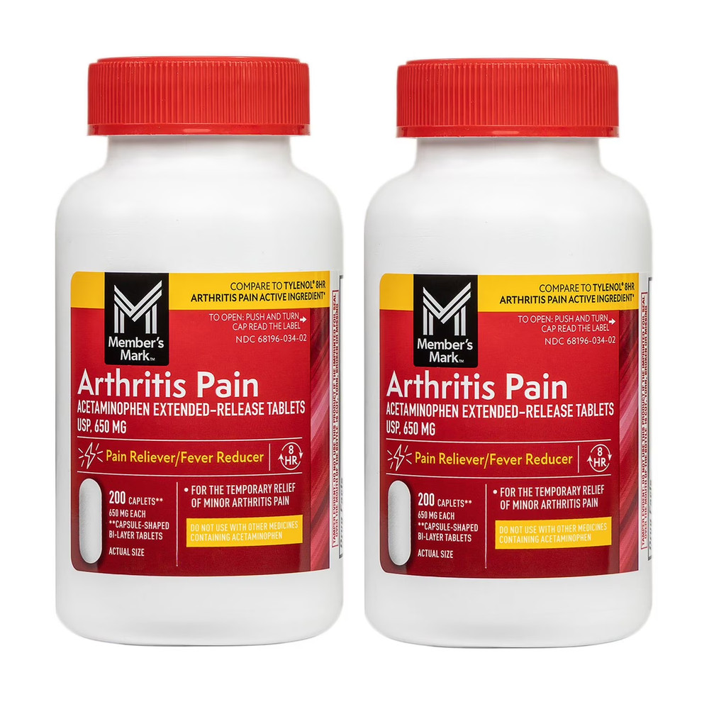 Member’s Mark 650 mg Arthritis Pain Tablets (200 ct., 2 pk.) Exp 06/2028