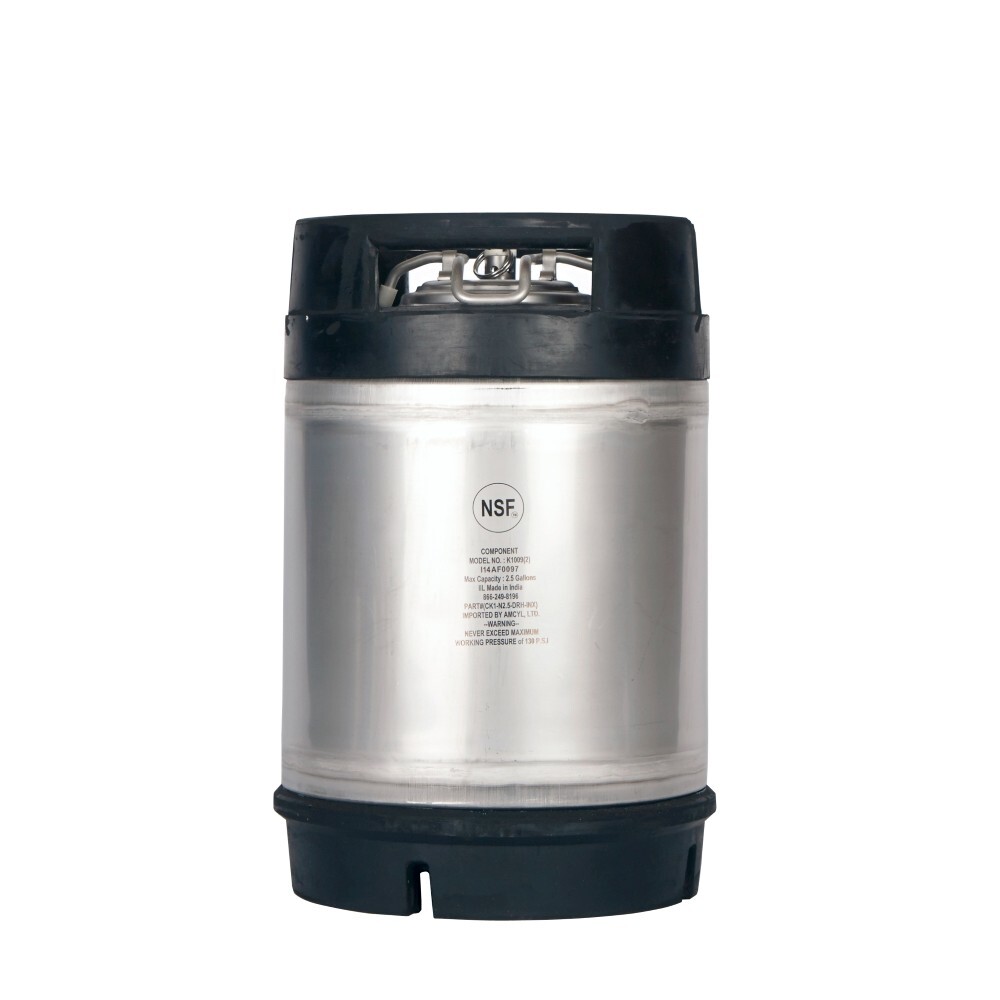 New 2.5 Gallon Ball Lock AMCYL Dual Handle Keg with Relief Valve Homebrew Beer