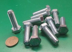 Tap Bolt, FT, 8.8 Zinc Plated Metric, M12 x 1.25 x 40 mm Length, 10 Pcs