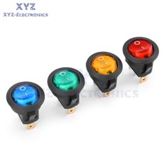 20PCS 3-Pin Rocker Switch Toggle DC12V Led Light Car Auto Boat Round ON/OFF 8A