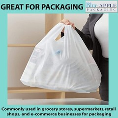 T-Shirt Plastic Shopping Bags | Plastic Disposable Grocery Many Color Plain Bags