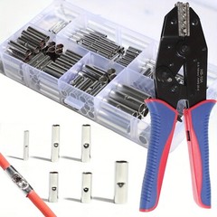 Non Insulated Butt Connectors Kit 240pcs Butt Connectors for Wiring Pure Copper