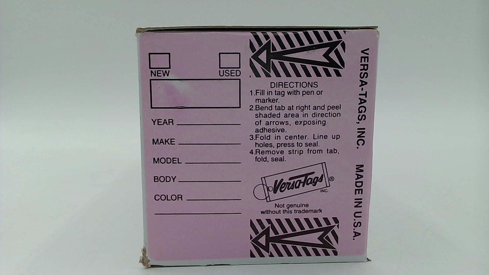 Versa-Tags Car Dealer Lilac Key Tags Self Laminating With Metal Rings